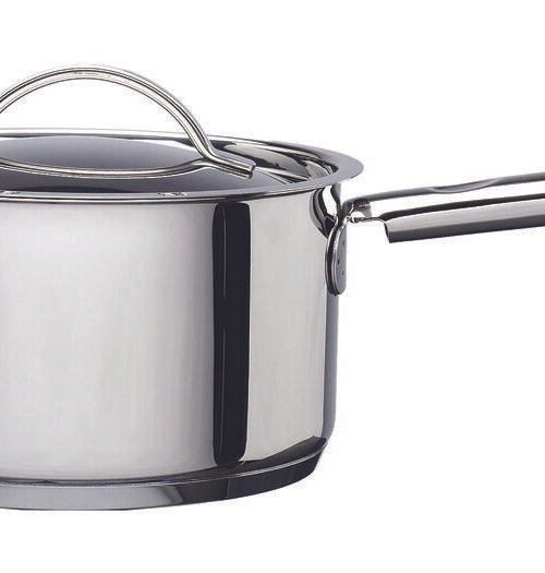 Stainless-steel saucepan with lid