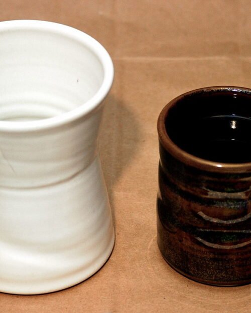 Two ceramic mugs shown side by side